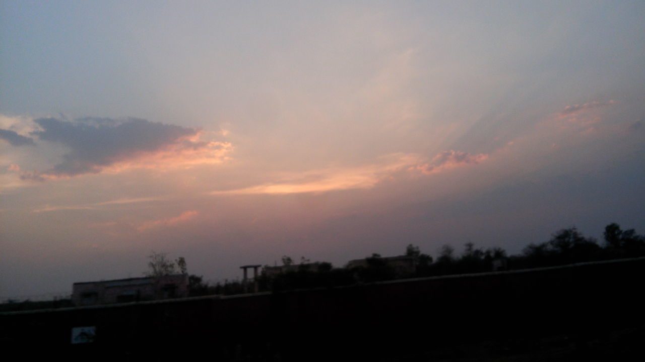 SCENIC VIEW OF SILHOUETTE TREES AGAINST SKY AT DUSK