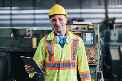 Man working with umbrella