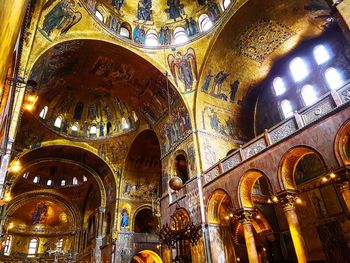 Low angle view of illuminated cathedral