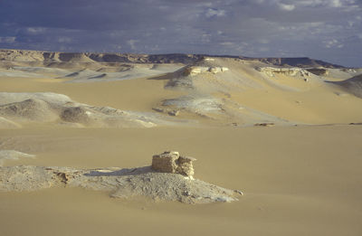 Scenic view of desert against sky