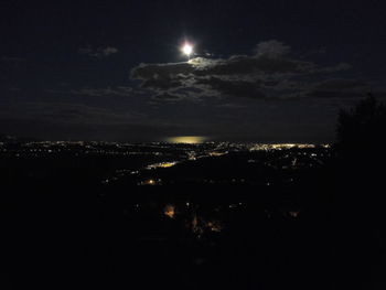 Illuminated cityscape at night