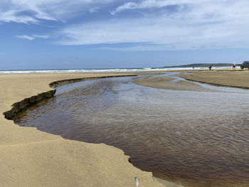 Scenic view of beach against sky