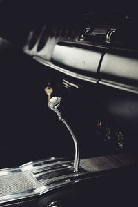 Close-up of faucet in car