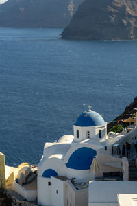 High angle view of sea against sky