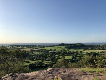 Scenic view of landscape against clear sky