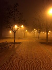 Empty road at night