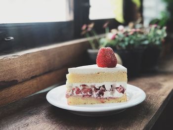 Close-up of cake on table