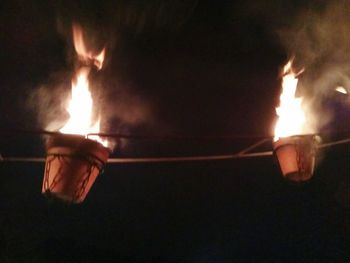 Close-up of burning candle