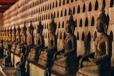 View of buddha statues in temple