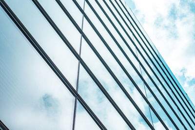 Low angle view of modern building against sky