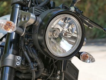 Close-up of motorcycle