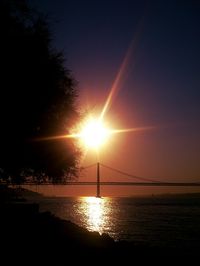 Scenic view of sunset over river