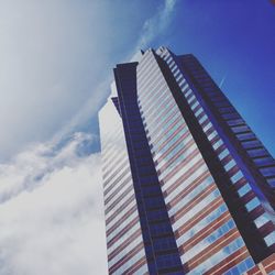 Low angle view of modern buildings against sky