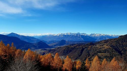 Scenic view of mountains against sky