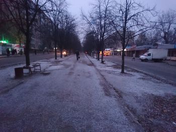 People on road in winter