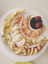 High angle view of breakfast served in plate