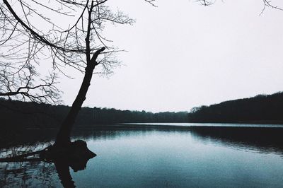 Scenic view of lake against clear sky