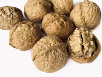 Close-up of cupcakes against white background