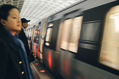 Train at subway station