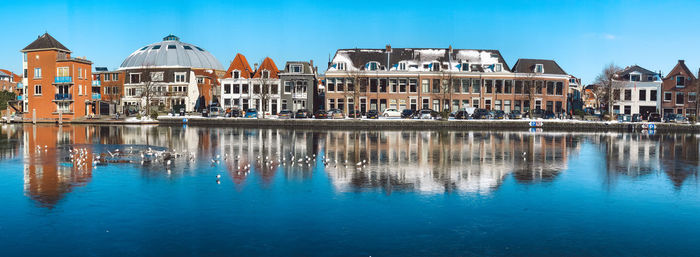 Reflection of buildings in water