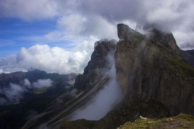 Scenic view of mountains against sky in dolomites 