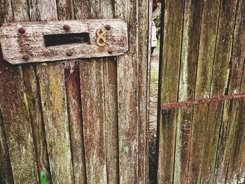 Close-up of wooden door