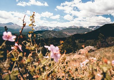 Scenic view of mountains against sky