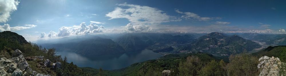 Panoramic view of mountains against sky