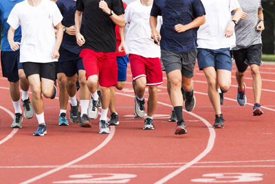Group of people running