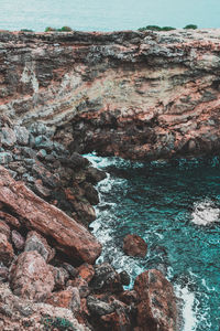 Rock formations in sea