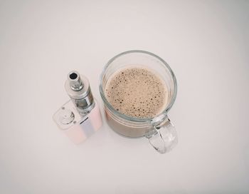 Close-up of food over white background