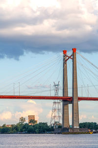 View of suspension bridge against sky