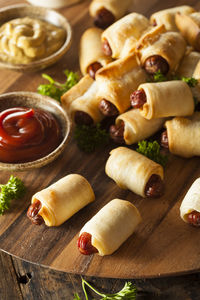 Close-up of food on table