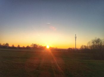 Scenic view of landscape at sunset