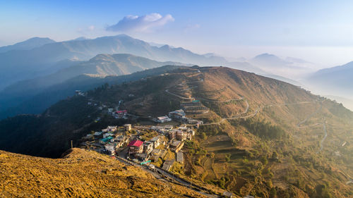 Beautiful view of himalayan range from chirmiri peak, chakrata