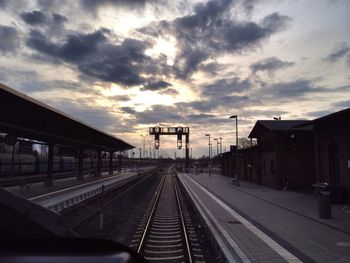 Railroad track at sunset