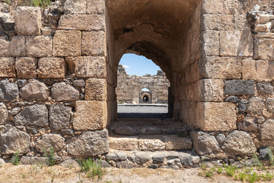 Stone wall of old building