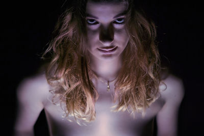 Close-up portrait of young woman