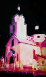 View of illuminated building