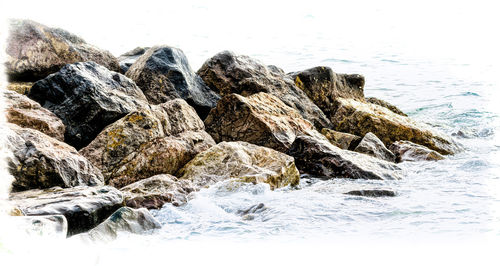 Rock formation on beach