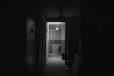 Illuminated lighting equipment hanging on ceiling
