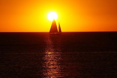 Scenic view of sea at sunset