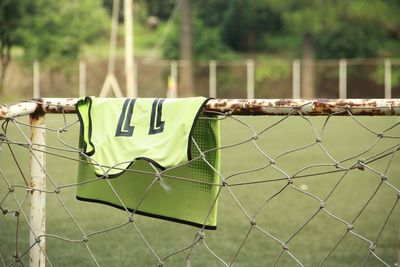 Close-up of basketball hoop