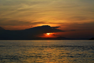 Scenic view of sea at sunset