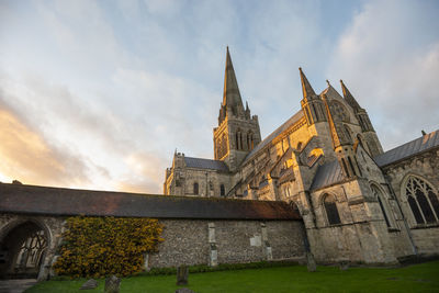 Low angle view of church against sky