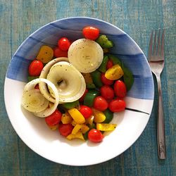 Directly above shot of tomatoes in plate