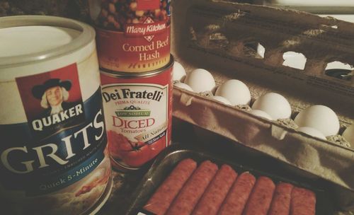 Close-up of text on wall