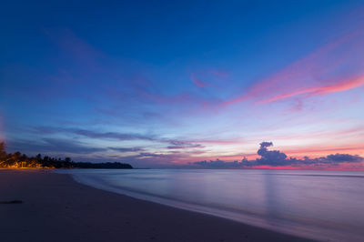 Scenic view of sea against sky at sunset