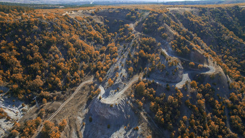 High angle view of land