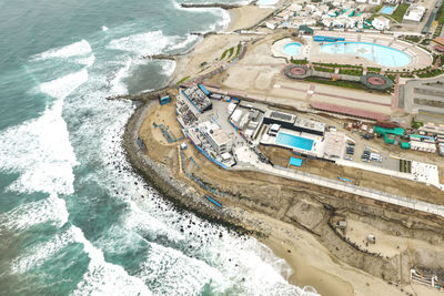 High angle view of beach